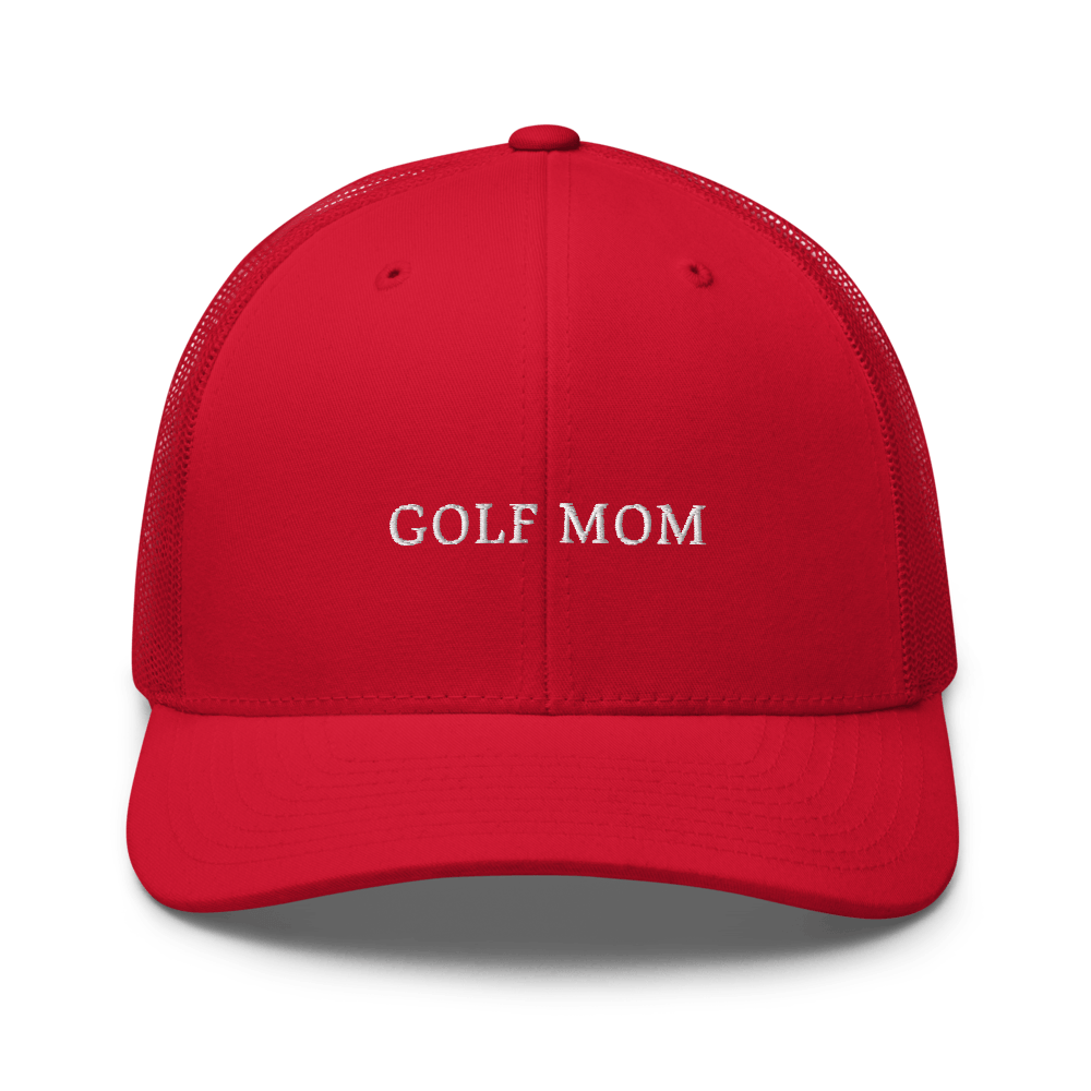 Golf Mom Trucker Cap - Red - - Just Another Cap Store