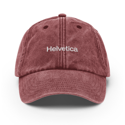 Helvetica Vintage Hat - Vintage Red - - Just Another Cap Store