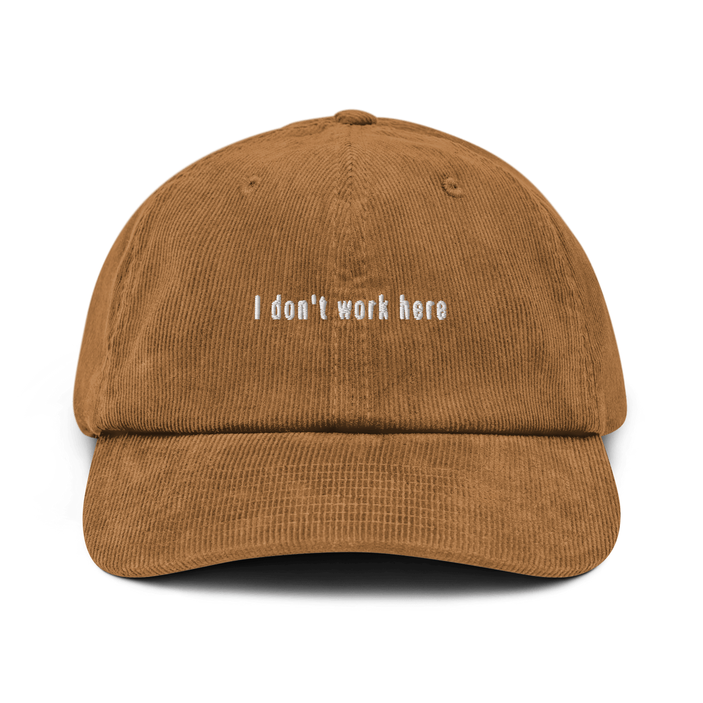 I don't work here Corduroy hat - Camel - - Just Another Cap Store
