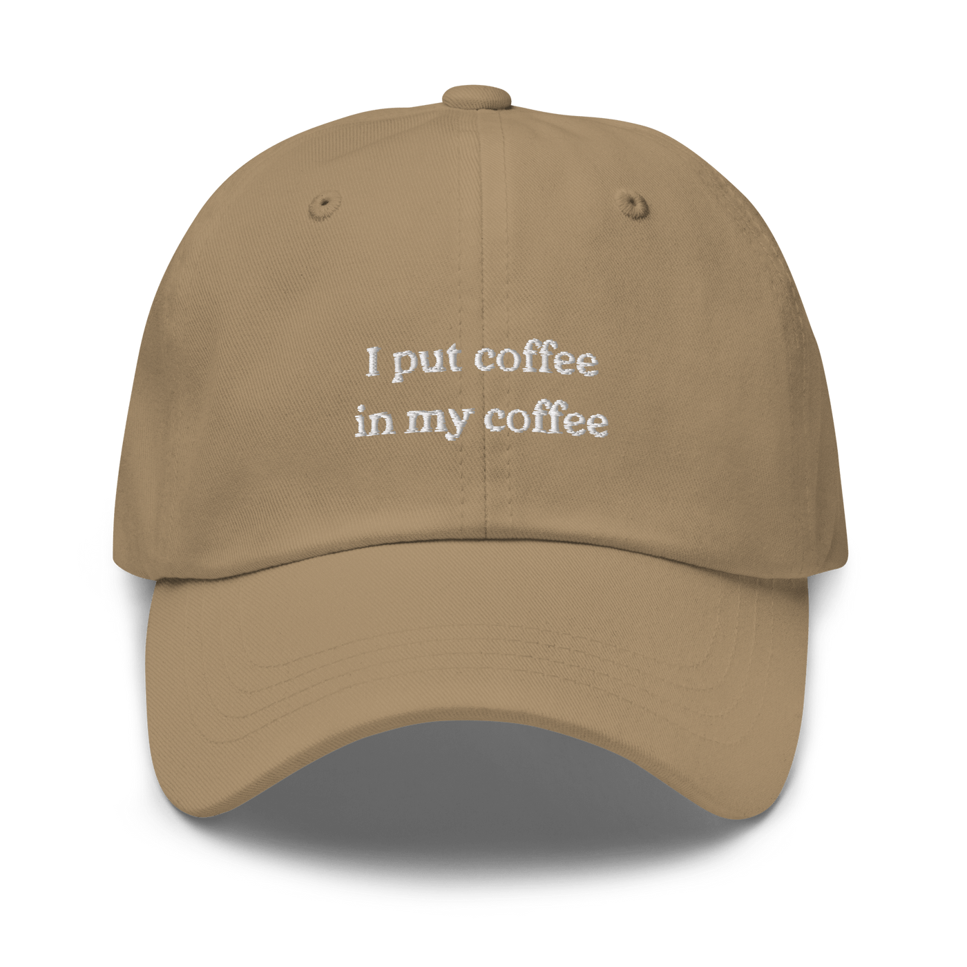 I put coffee in my coffee Dad hat - Navy - - Just Another Cap Store