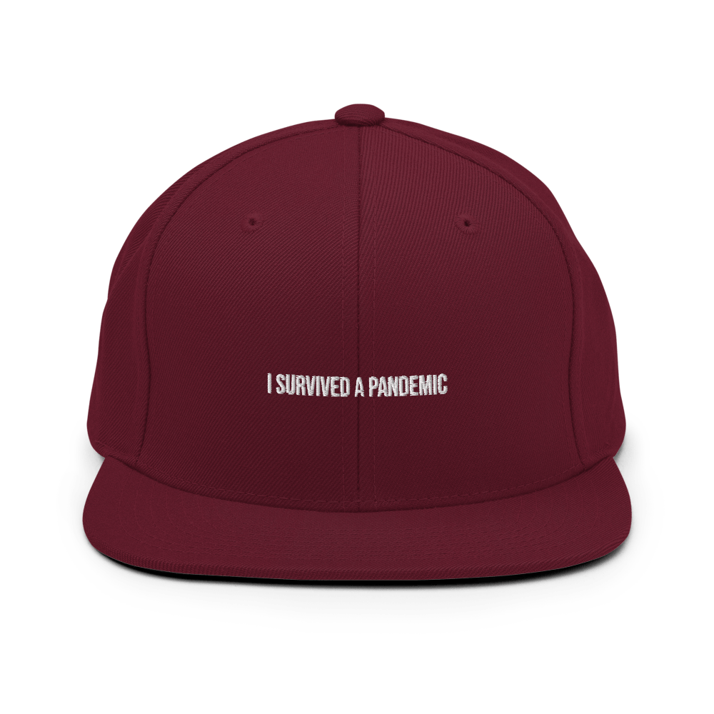 I survived a pandemic Snapback - Maroon - - Just Another Cap Store