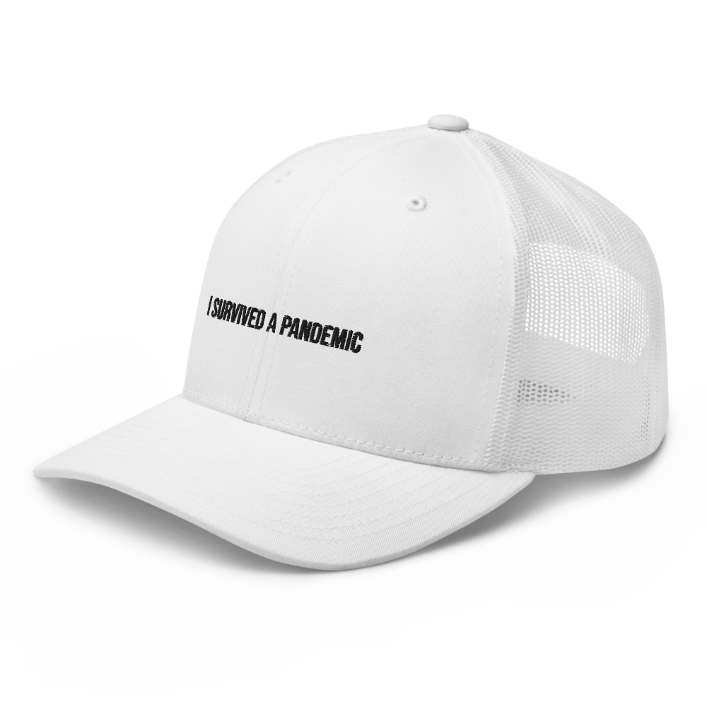 I survived a pandemic Trucker Cap - White - - Just Another Cap Store