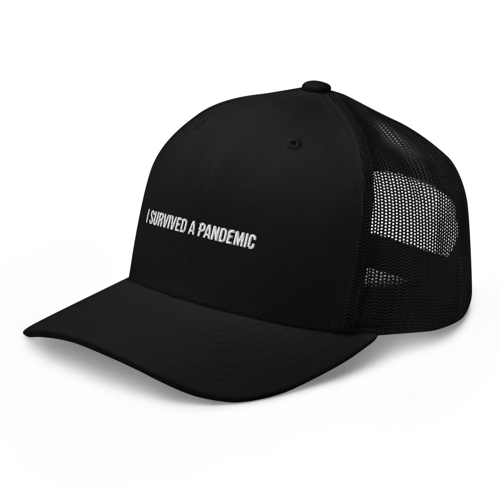 I survived a pandemic Trucker Cap - Black - - Just Another Cap Store