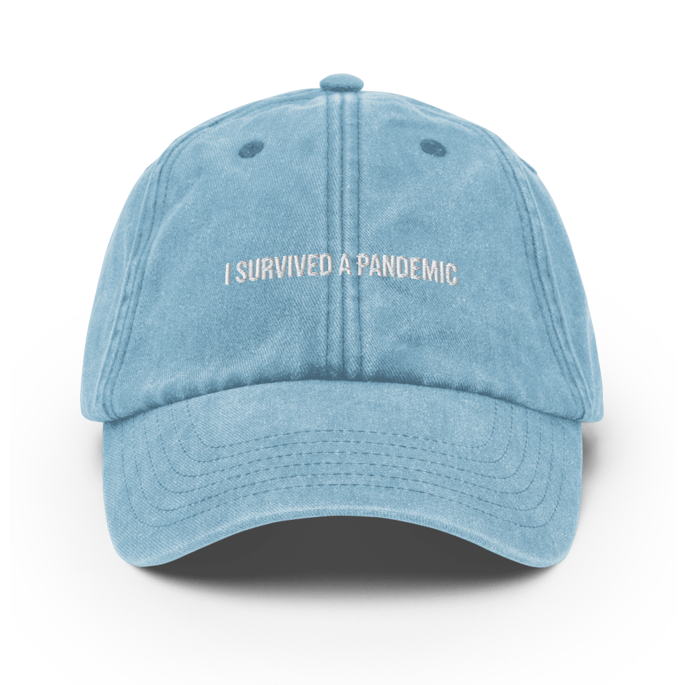 I survived a pandemic Vintage Hat - Vintage Light Denim - - Just Another Cap Store