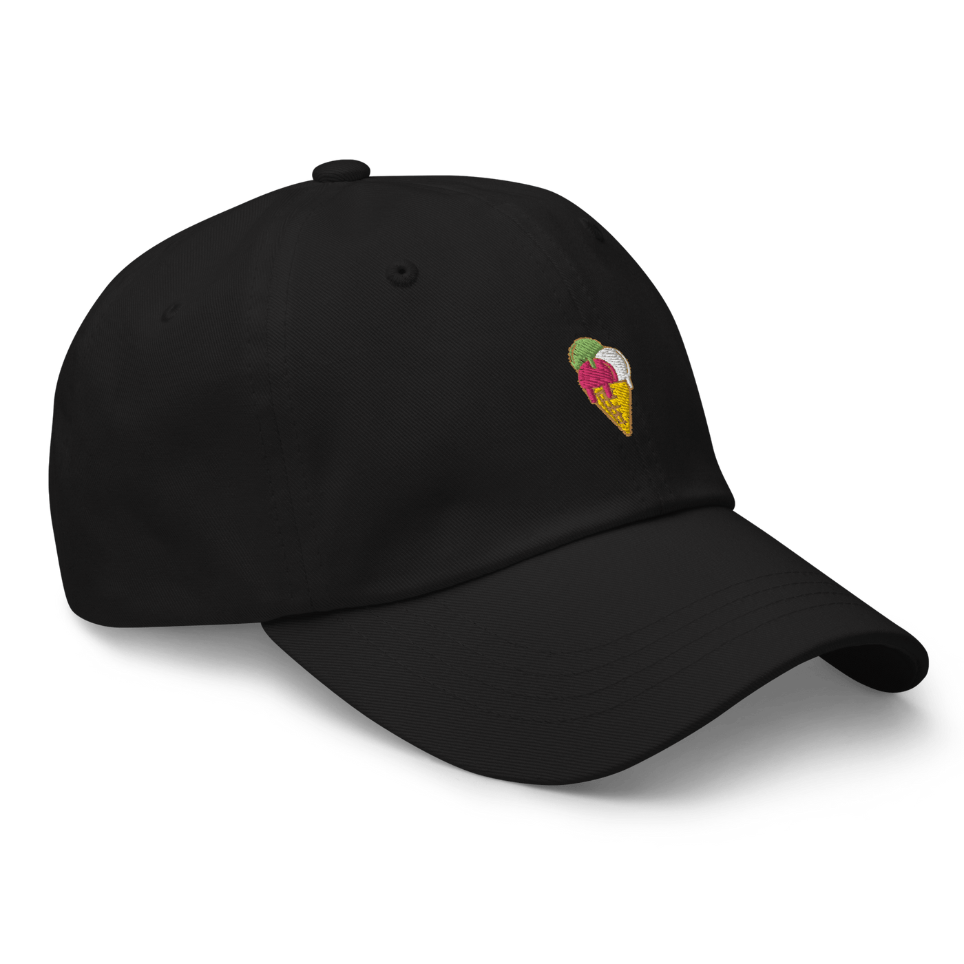 Ice Cream Cone Dad hat - Black - - Just Another Cap Store