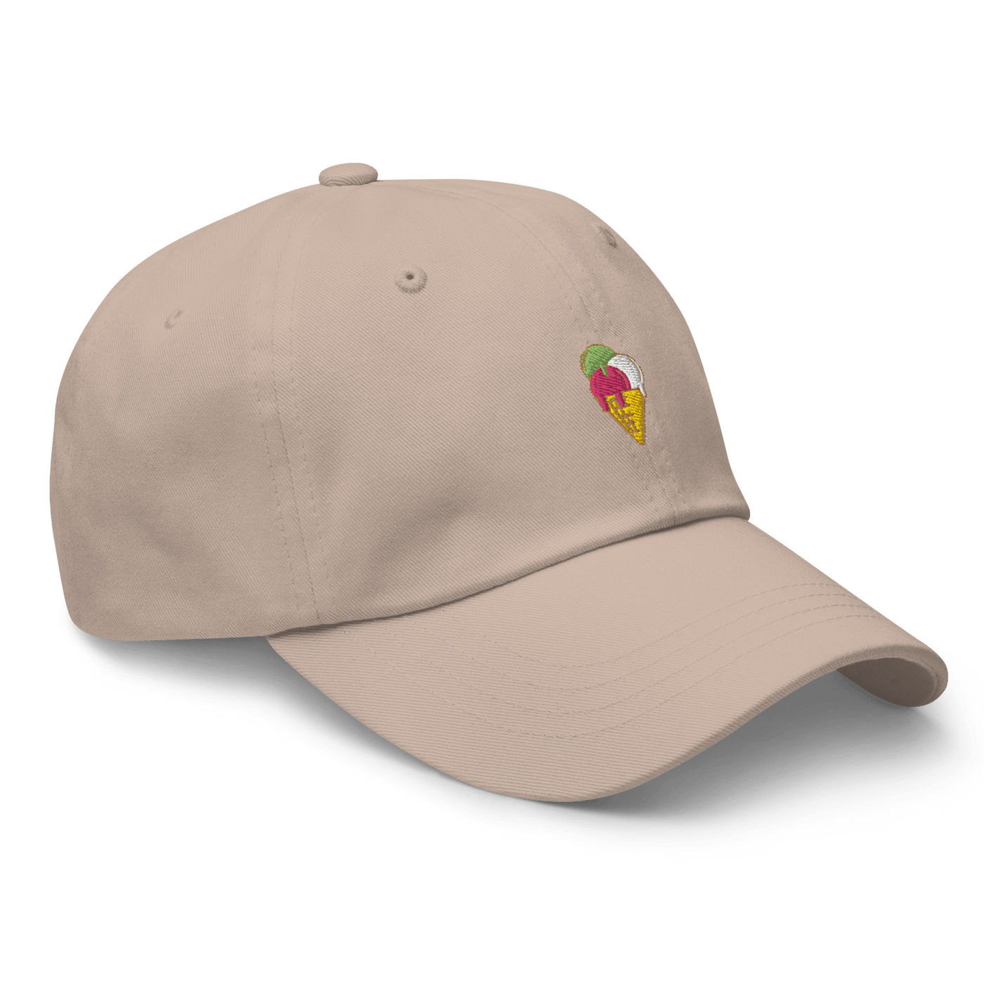 Ice Cream Cone Dad hat - Stone - - Just Another Cap Store