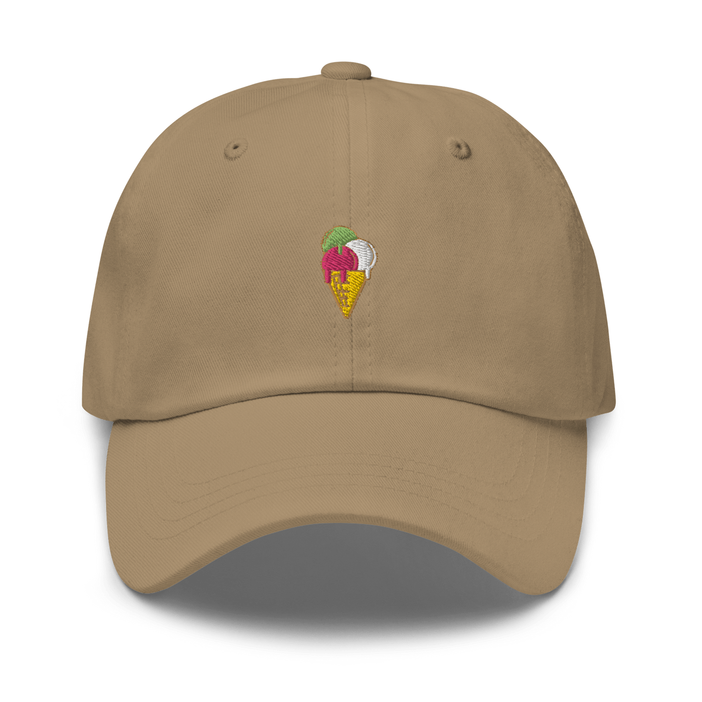 Ice Cream Cone Dad hat - Khaki - - Just Another Cap Store