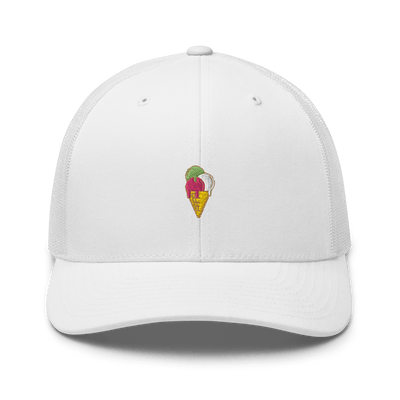 Ice Cream Cone Trucker Cap - White - - Just Another Cap Store