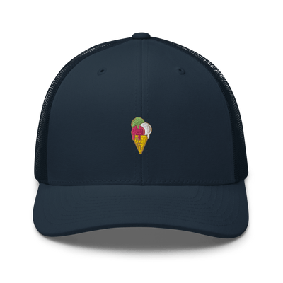 Ice Cream Cone Trucker Cap - Navy - - Just Another Cap Store