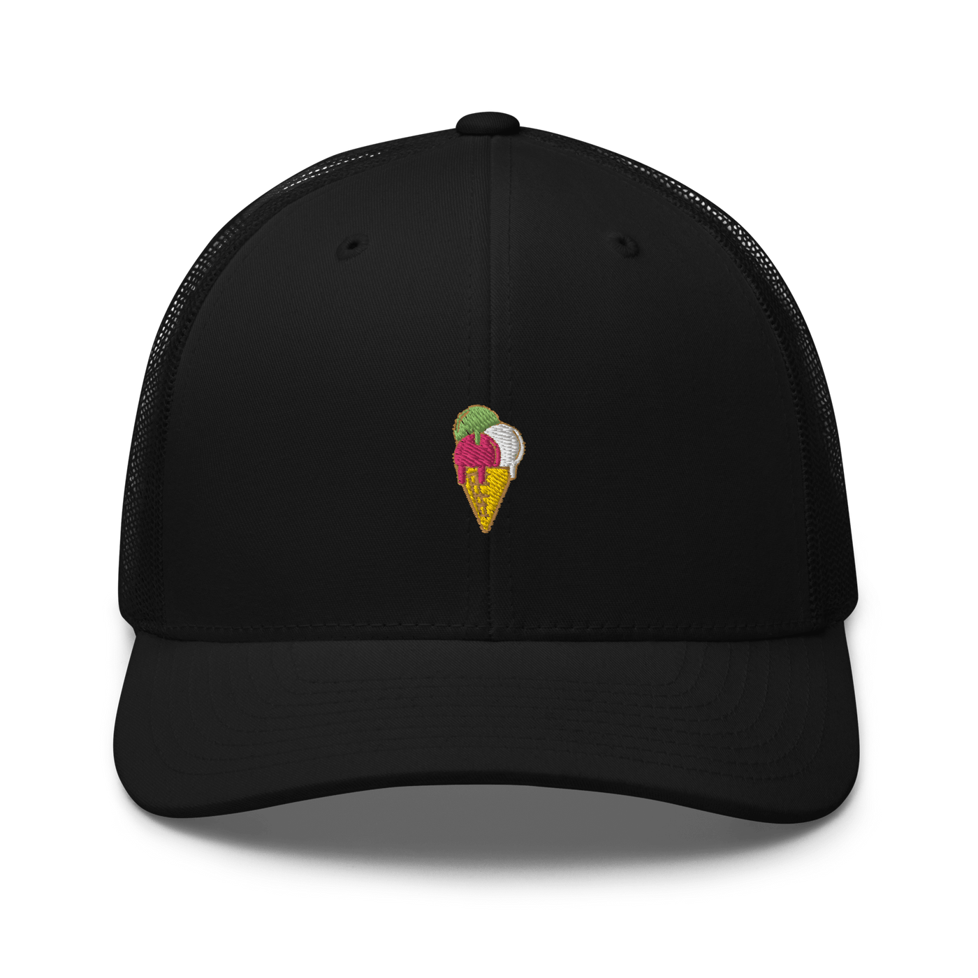 Ice Cream Cone Trucker Cap - Black - - Just Another Cap Store