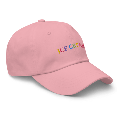 Ice Cream Text Dad hat - Pink - - Just Another Cap Store