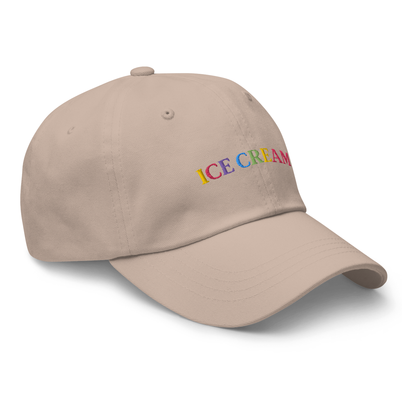 Ice Cream Text Dad hat - Stone - - Just Another Cap Store