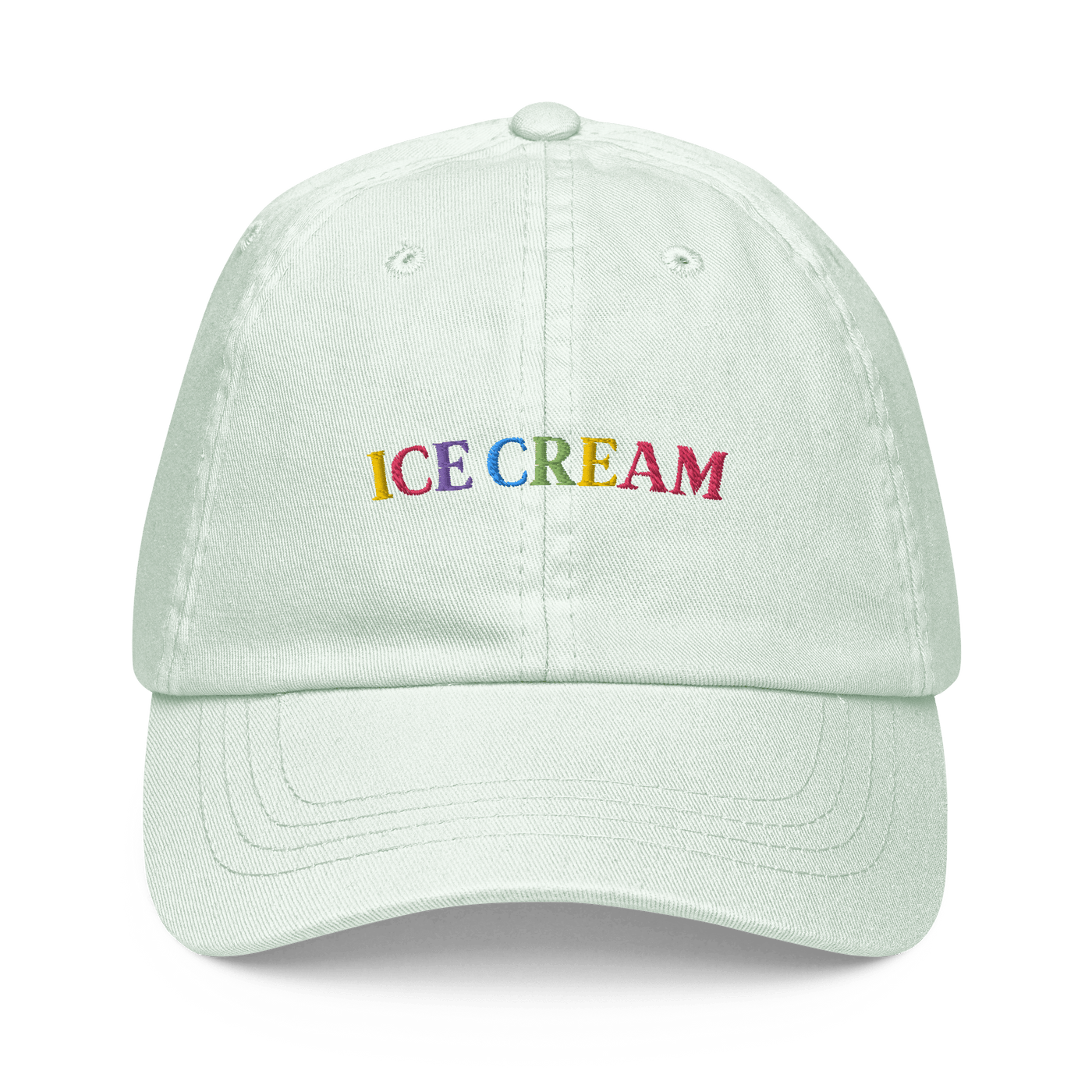 Ice Cream Text Pastel hat - Pastel Mint - - Just Another Cap Store