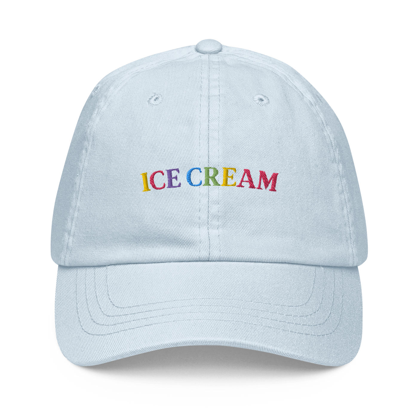 Ice Cream Text Pastel hat - Pastel Blue - - Just Another Cap Store