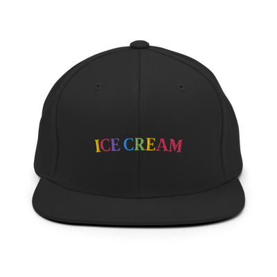 Ice Cream Text Snapback - Black - - Just Another Cap Store