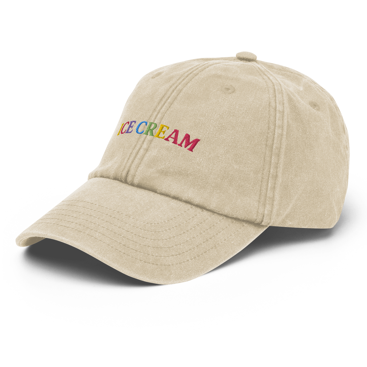 Ice Cream Text Vintage Hat Just Another Cap Store