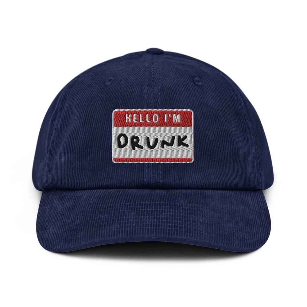 I'm Drunk Corduroy hat - Oxford Navy - - Just Another Cap Store