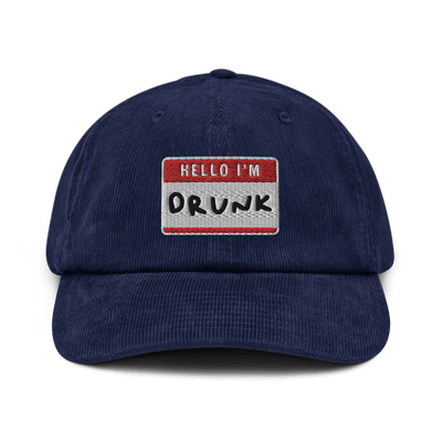 I'm Drunk Corduroy hat - Oxford Navy - - Just Another Cap Store