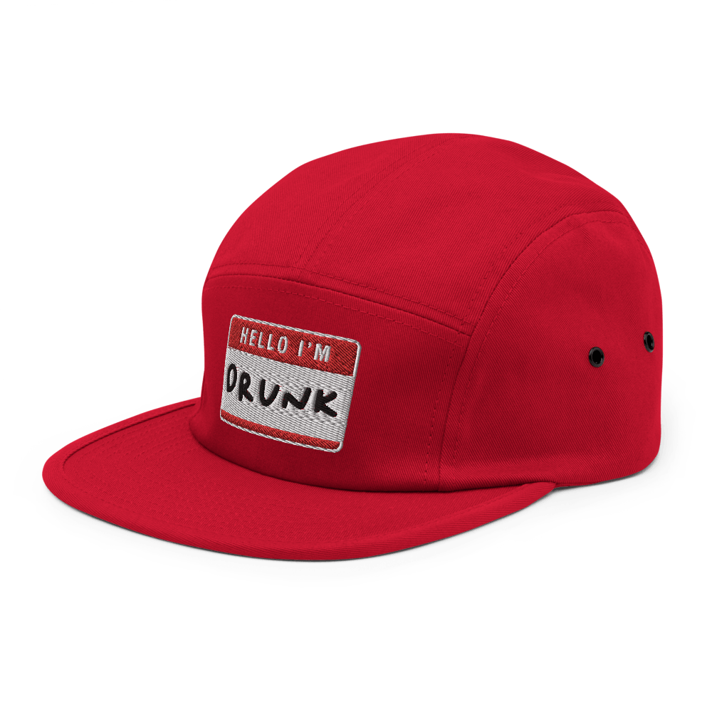 I'm Drunk Five Panel Hat - Red - - Just Another Cap Store