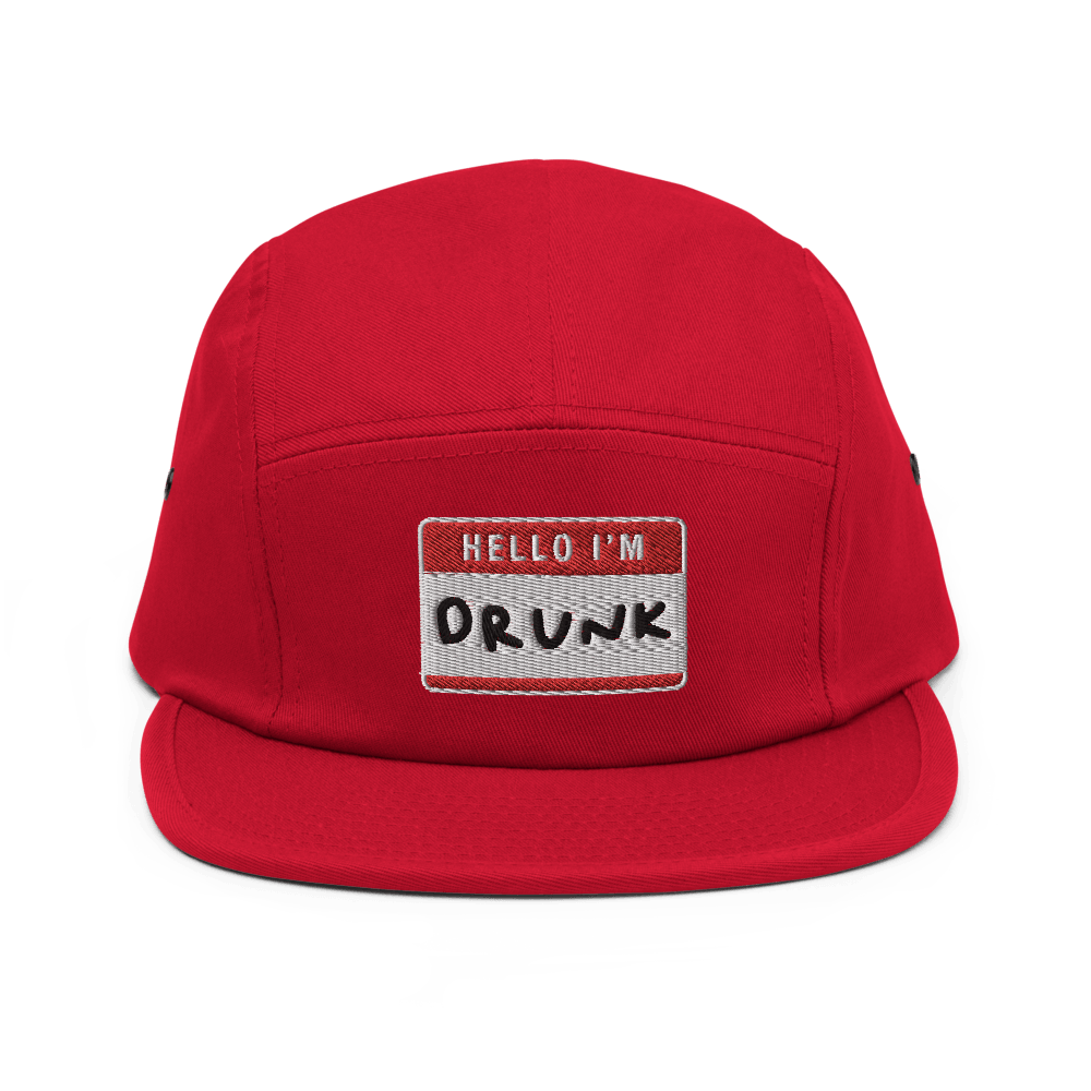 I'm Drunk Five Panel Hat - Red - - Just Another Cap Store