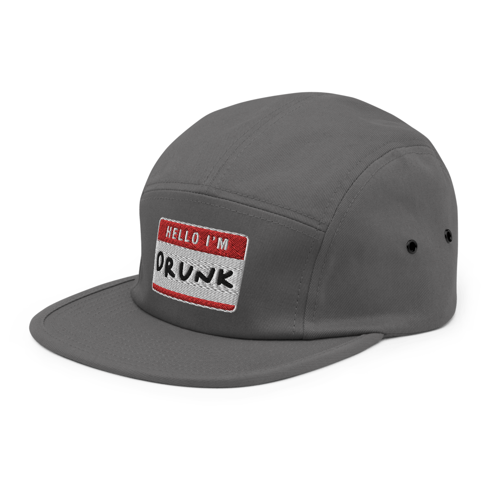 I'm Drunk Five Panel Hat - Grey - - Just Another Cap Store