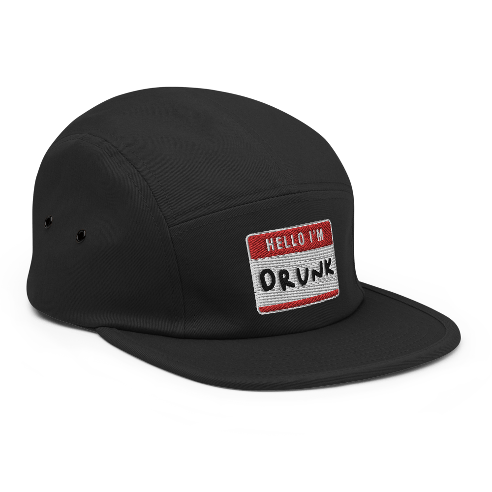 I'm Drunk Five Panel Hat - Black - - Just Another Cap Store