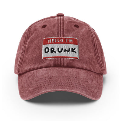 I'm Drunk Vintage Hat - Vintage Red - - Just Another Cap Store