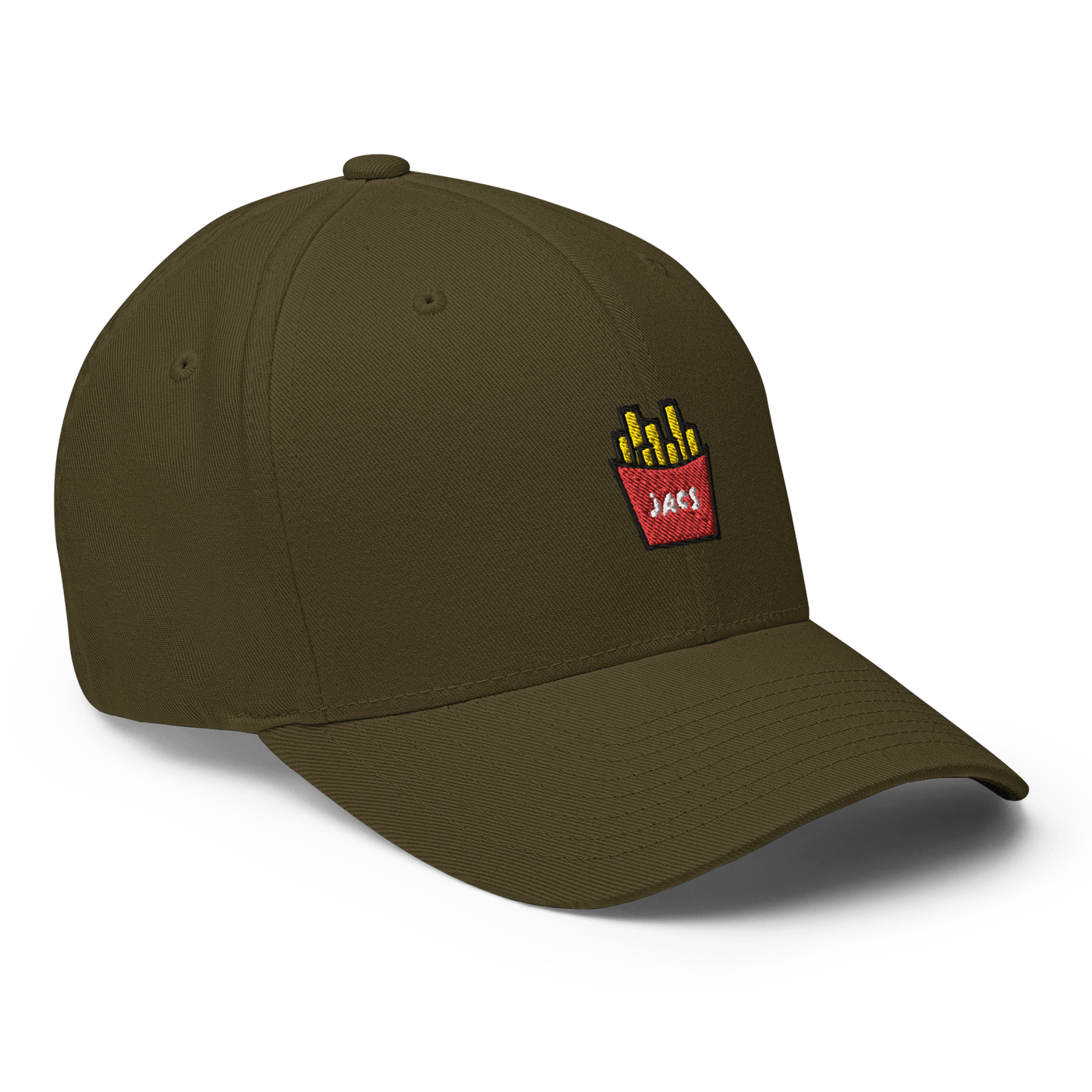 JACS Fries Flexfit Cap - Olive - S/M - Just Another Cap Store