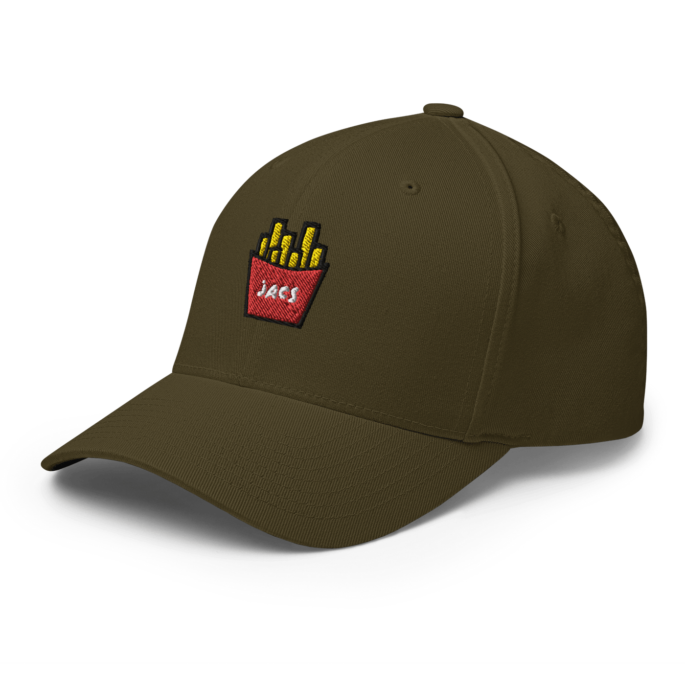 JACS Fries Flexfit Cap - Olive - S/M - Just Another Cap Store
