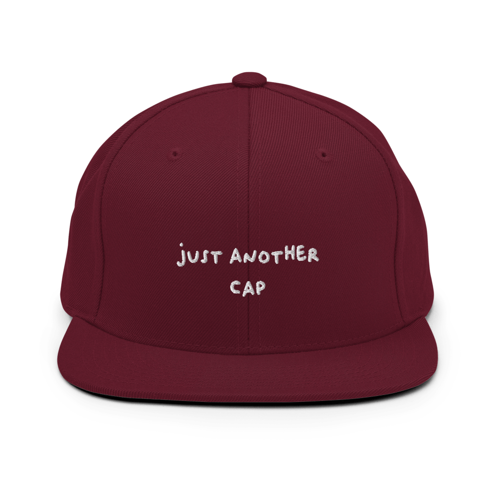 Just Another Snapback Hat - Maroon - - Just Another Cap Store