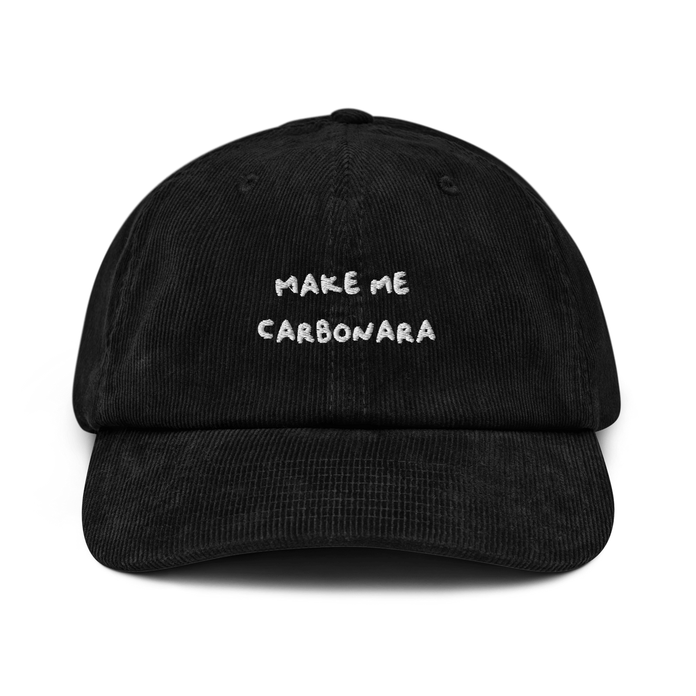 Make me Carbonara Corduroy hat - Black - - Just Another Cap Store