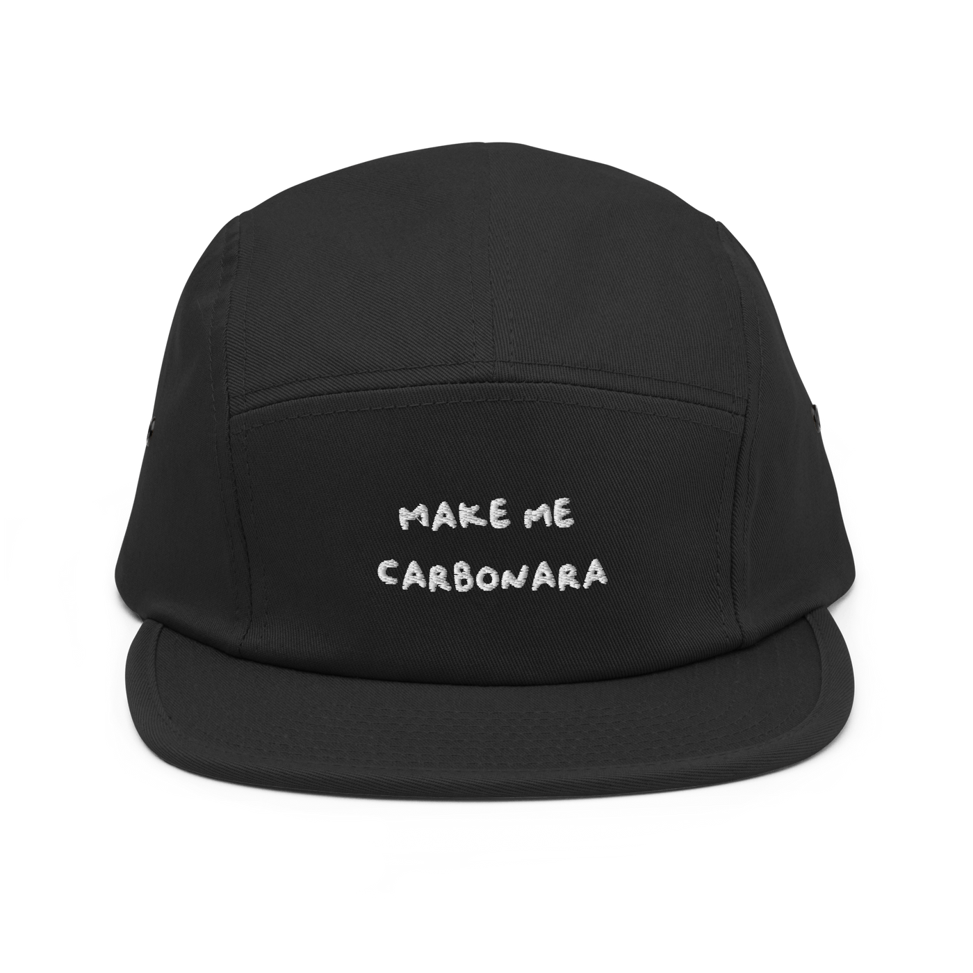 Make me Carbonara Five Panel Hat - Black - - Just Another Cap Store