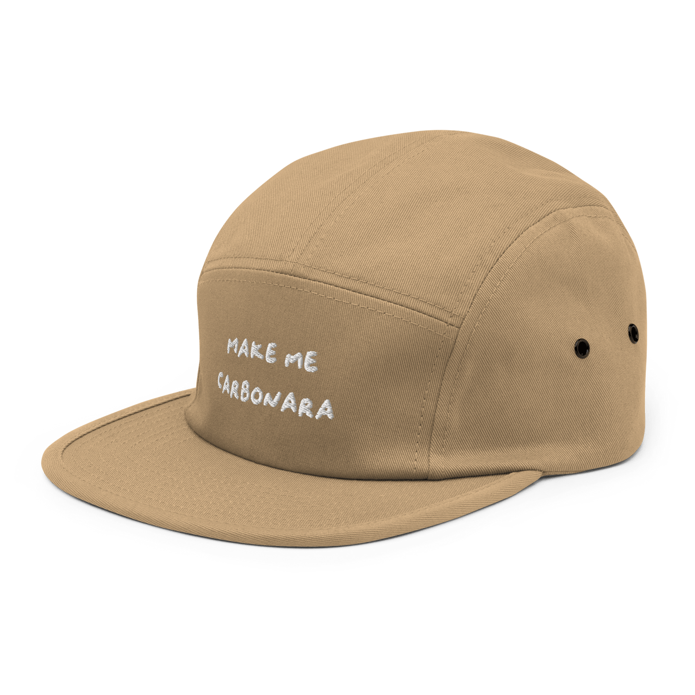 Make me Carbonara Five Panel Hat - Khaki - - Just Another Cap Store