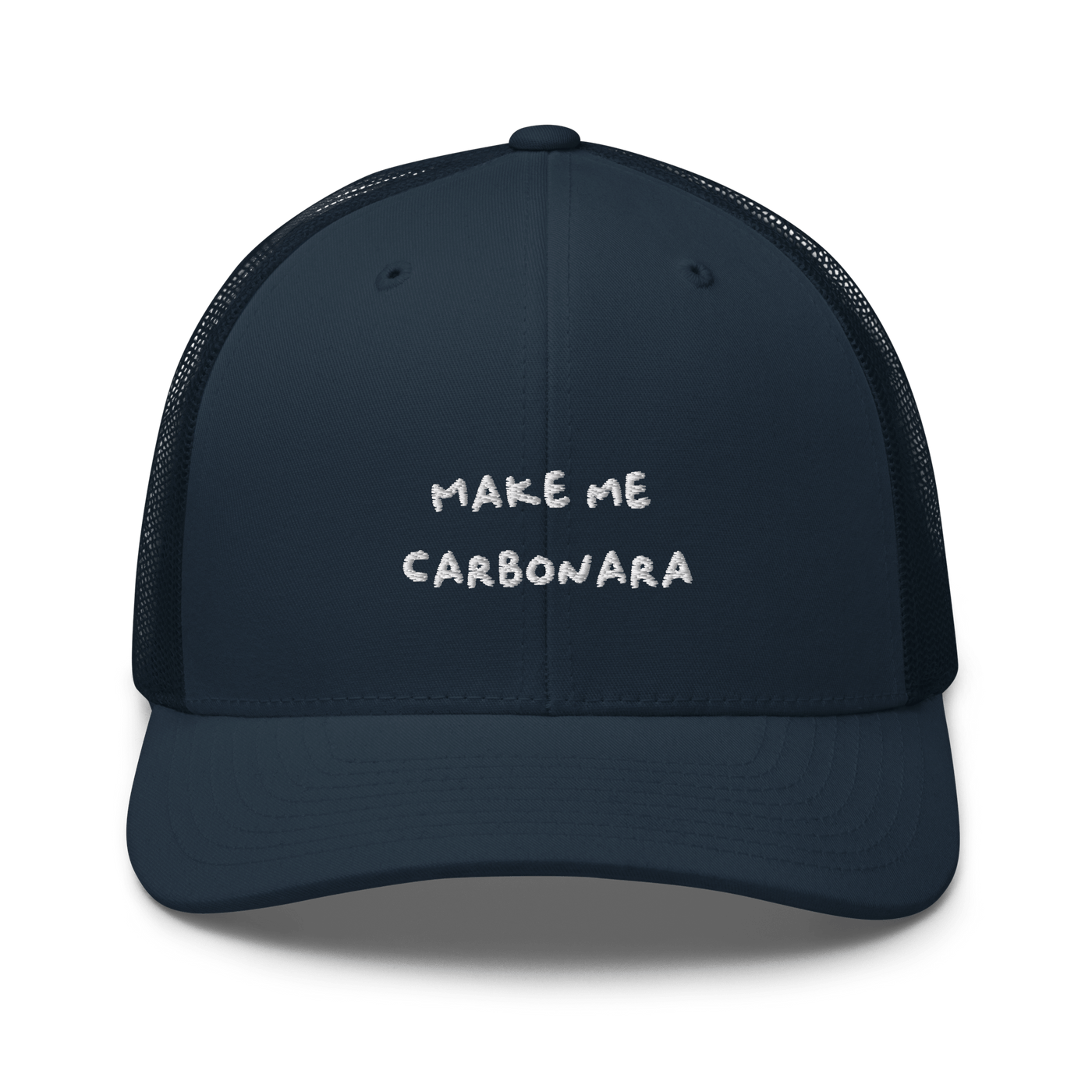 Make me Carbonara Trucker Cap - Navy - - Just Another Cap Store