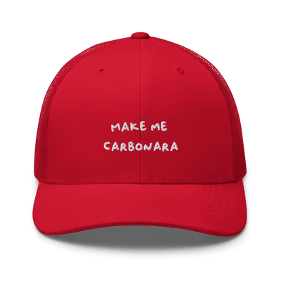 Make me Carbonara Trucker Cap - Red - - Just Another Cap Store