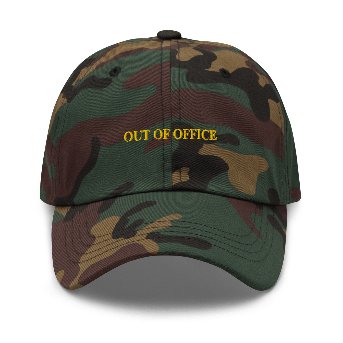 OUT OF OFFICE Dad hat - Green Camo - - Just Another Cap Store