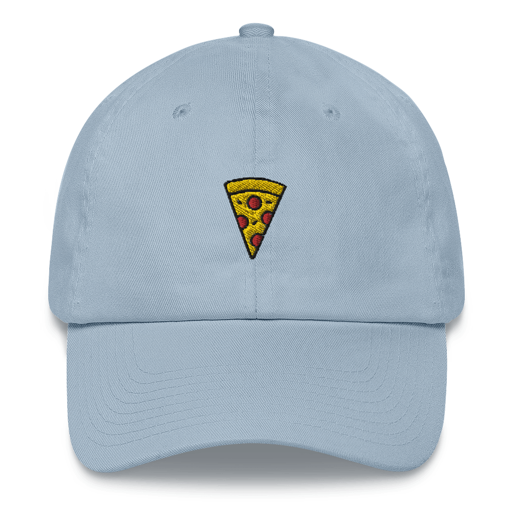 Pizza Icon Dad Hat - Light Blue - - Just Another Cap Store