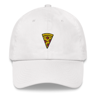Pizza Icon Dad Hat - White - - Just Another Cap Store