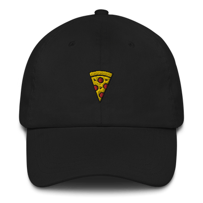 Pizza Icon Dad Hat - Black - - Just Another Cap Store