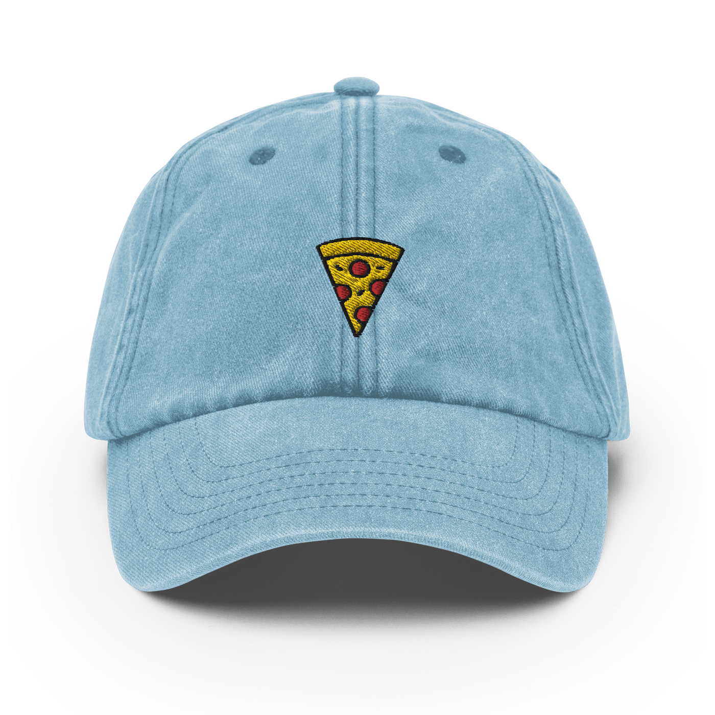 Pizza Icon Vintage Hat - Vintage Light Denim - - Just Another Cap Store