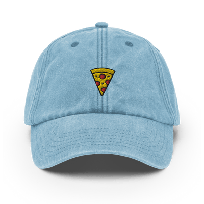 Pizza Icon Vintage Hat - Vintage Light Denim - - Just Another Cap Store