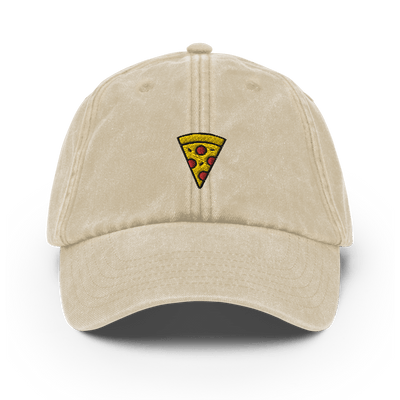 Pizza Icon Vintage Hat - Vintage Stone - - Just Another Cap Store
