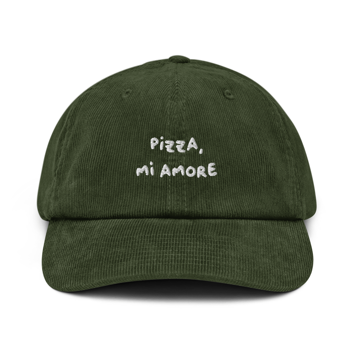 Pizza Mi Amore Corduroy hat - Dark Olive - - Just Another Cap Store