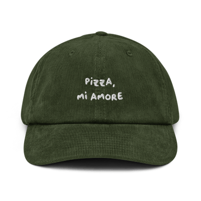 Pizza Mi Amore Corduroy hat - Dark Olive - - Just Another Cap Store