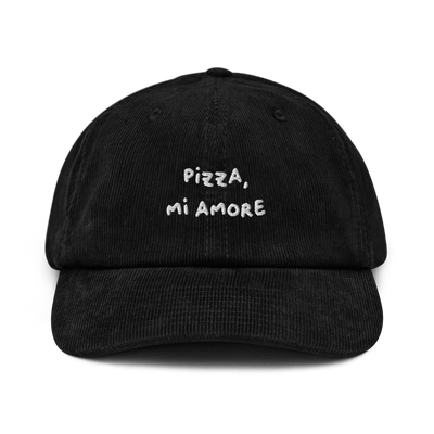 Pizza Mi Amore Corduroy hat - Black - - Just Another Cap Store