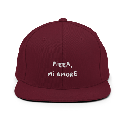 Pizza Mi Amore Snapback Hat - Maroon - - Just Another Cap Store