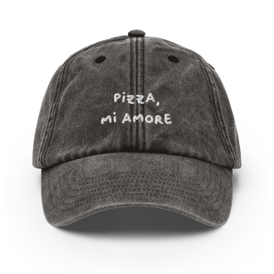 Pizza Mi Amore Vintage Hat - Vintage Black - - Just Another Cap Store