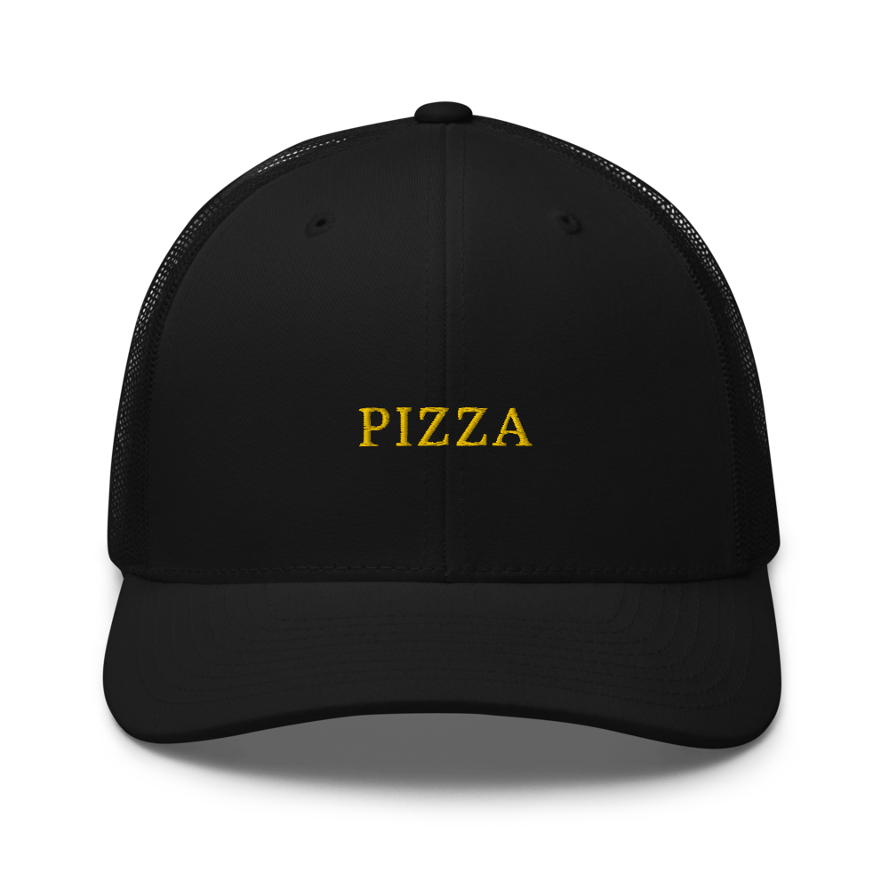 Pizza Trucker Cap - Black - - Just Another Cap Store
