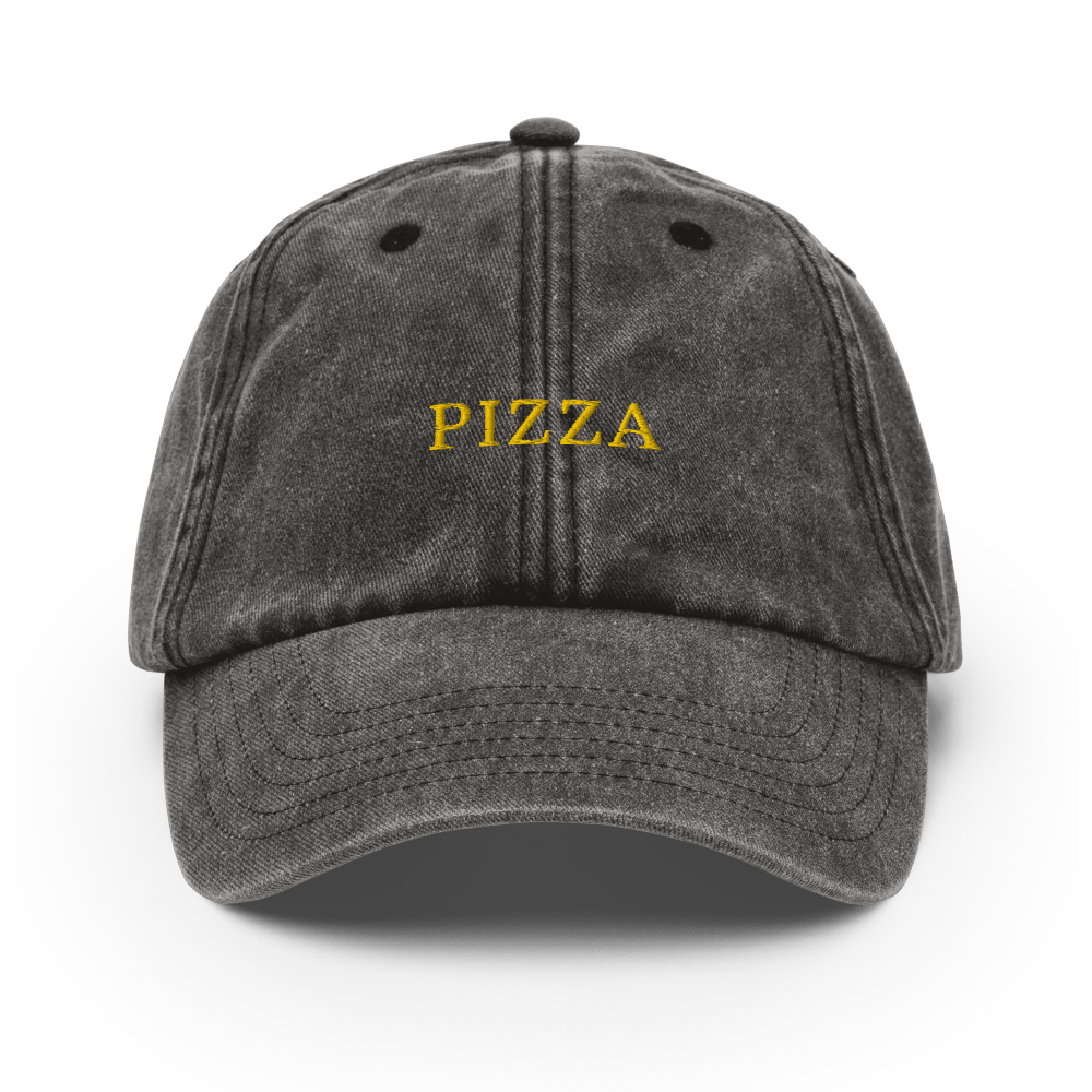 Pizza Vintage Hat - Vintage Black - - Just Another Cap Store