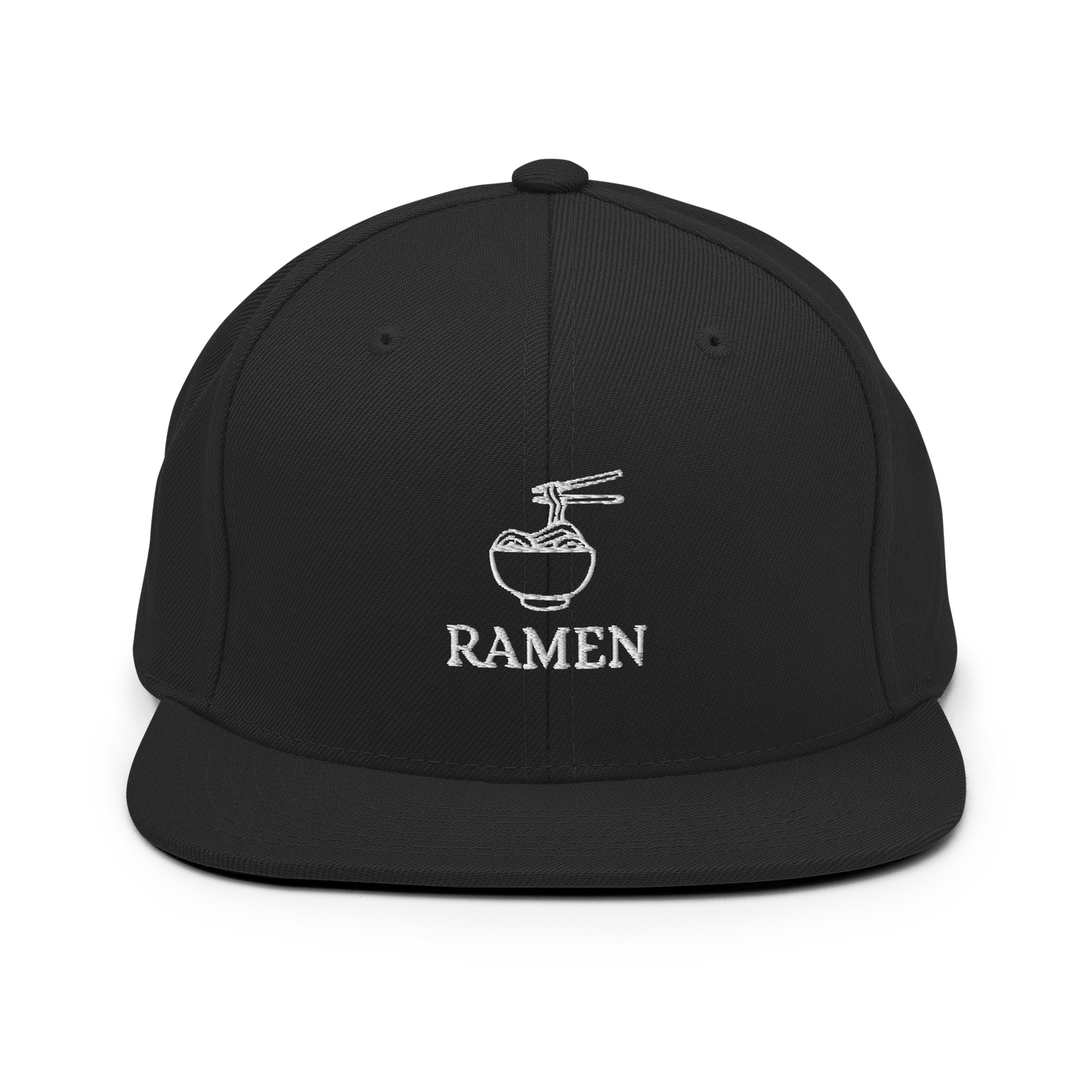 Ramen Bowl Snapback Hat - Black - - Just Another Cap Store